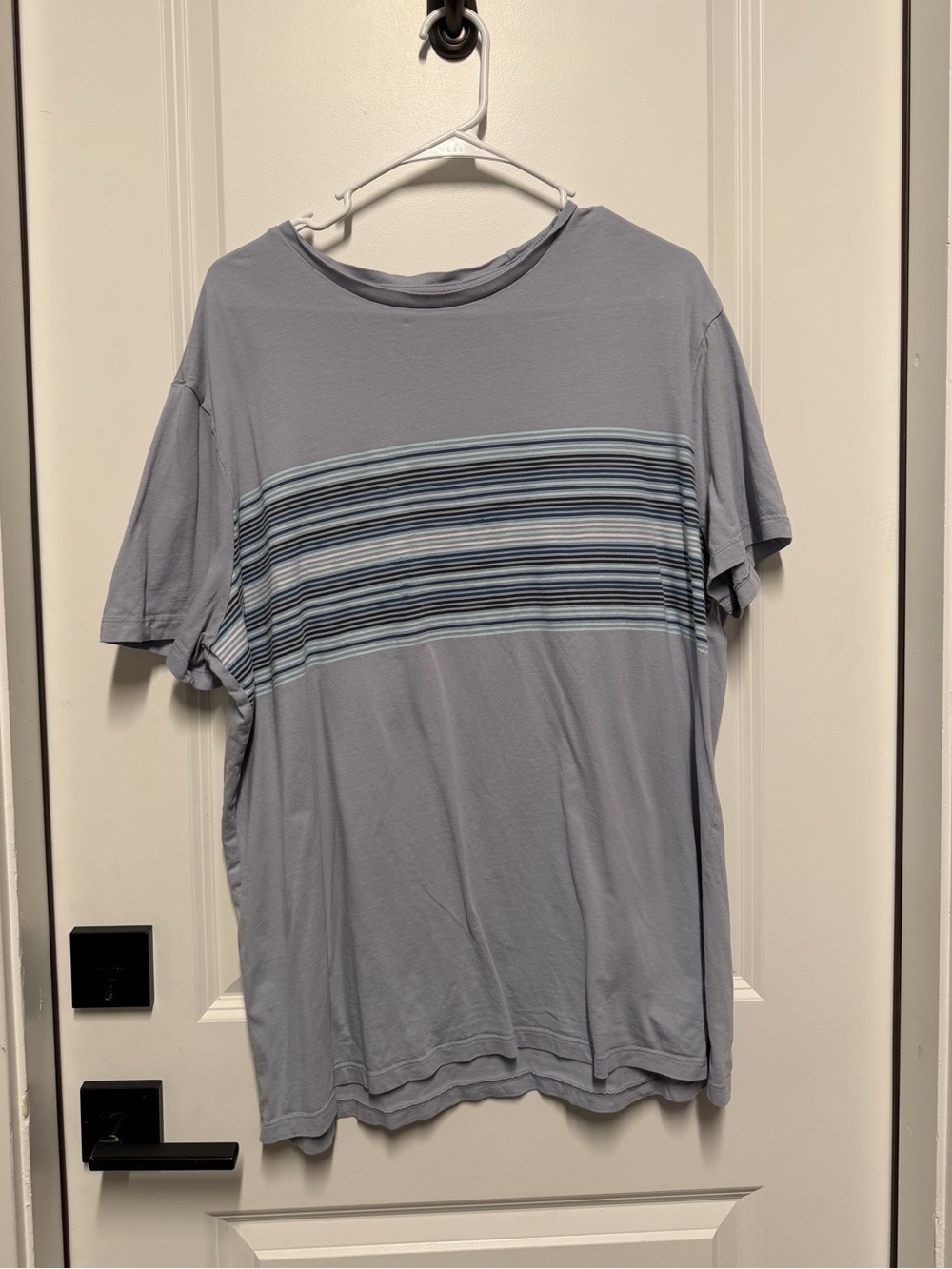 Goodfellow & Co Gray Blue Striped T-Shirt Men’s XL 100% Cotton Short Sleeve